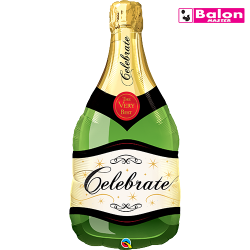Shape celebrate bubbly wine bottle