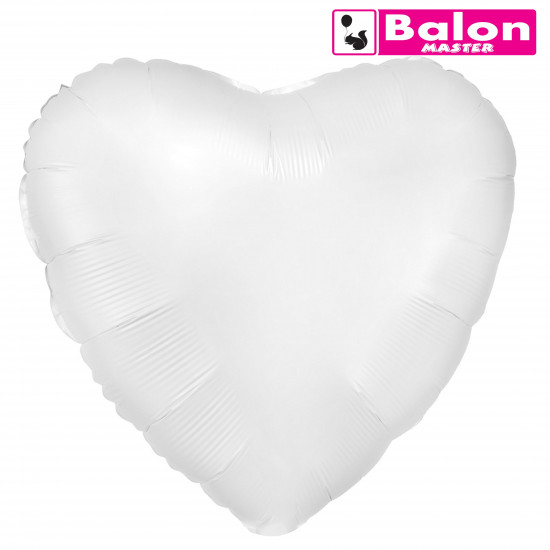 Heart satin luxe white 17in
