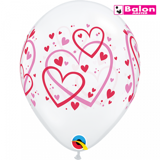 Gumeni red and pink pattern hearts 11in