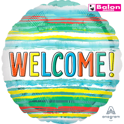 Welcome watercolor stripes 18in