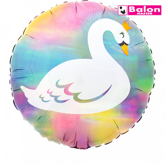 Iridescent pastel swan 18in