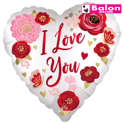 Satin love you flowers 18in