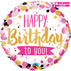 Happy birthday to you pink and gold 18in