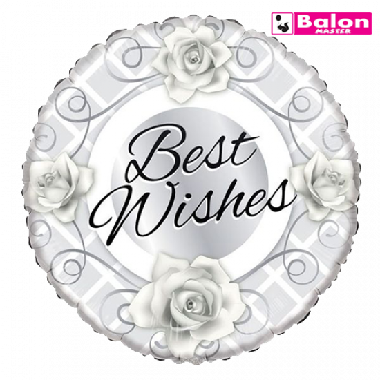 Best wishes silver roses 18in