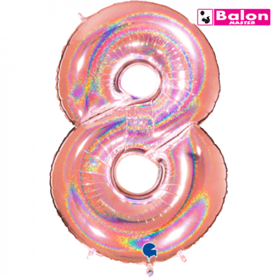 Glitter holographic rose gold broj 8