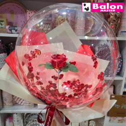 Rose inside of balloon
