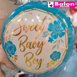 Baby boy floral geo 18in